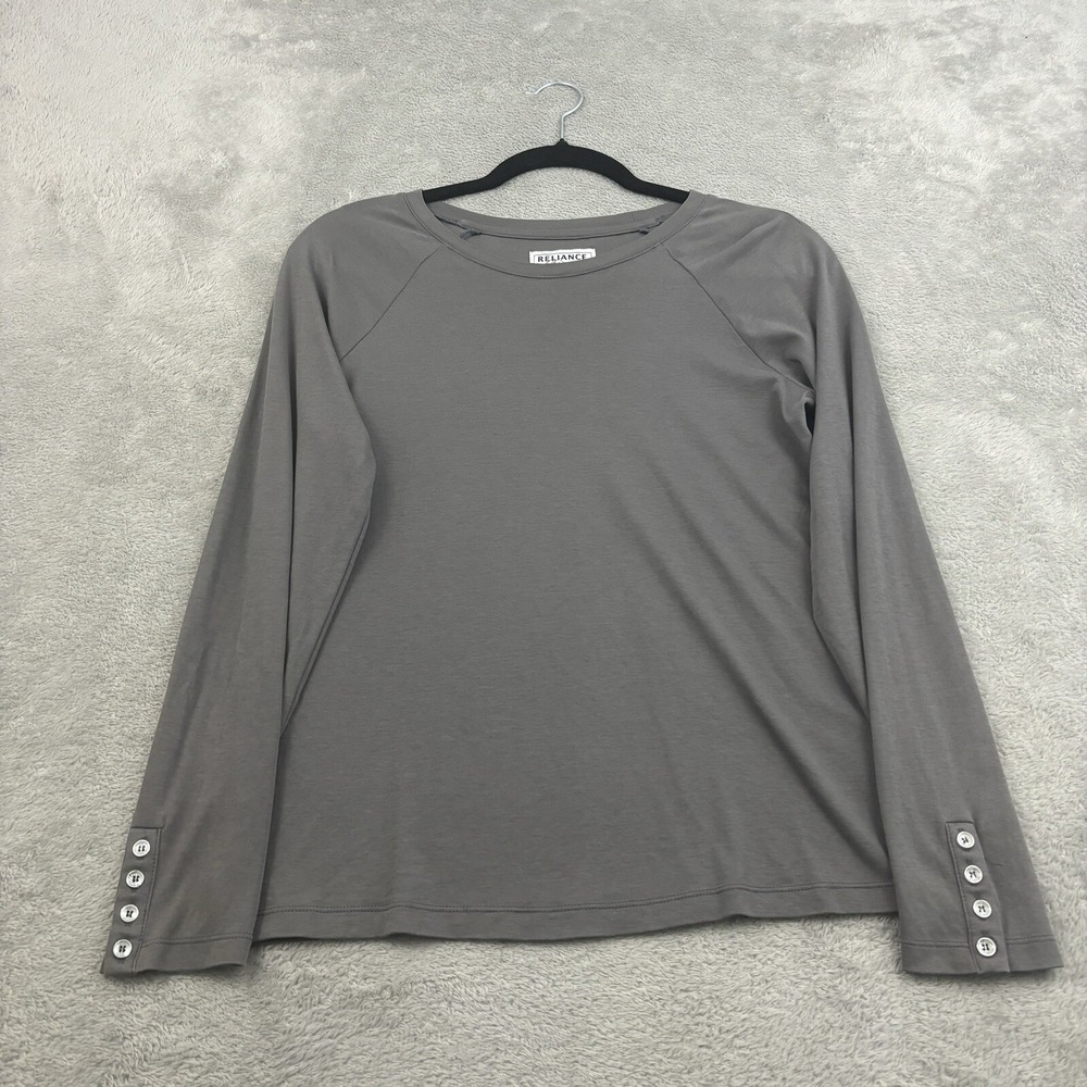 Guideboat Co Reliance Garments‎ Top Womens S Gray Cotton Surgeon Cuff Nautical